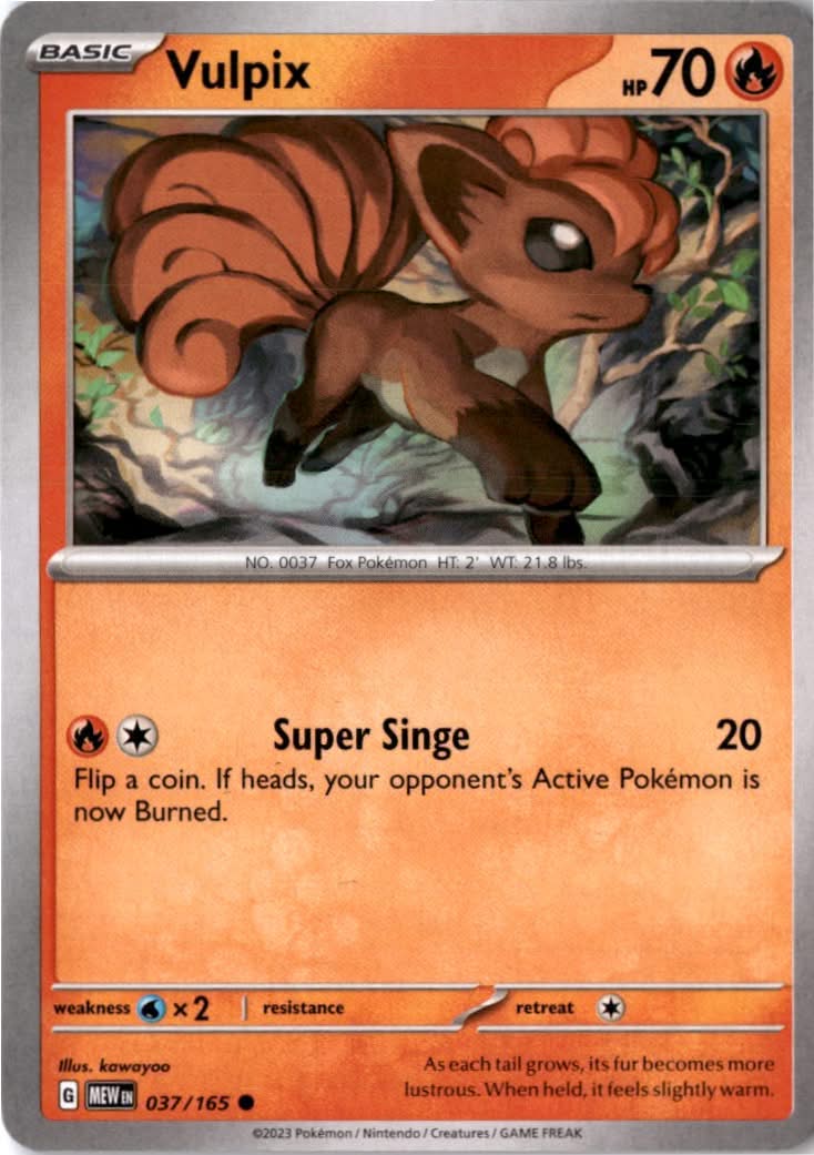 Vulpix #037/165 - 151 - Pokemon - Common - Near Mint