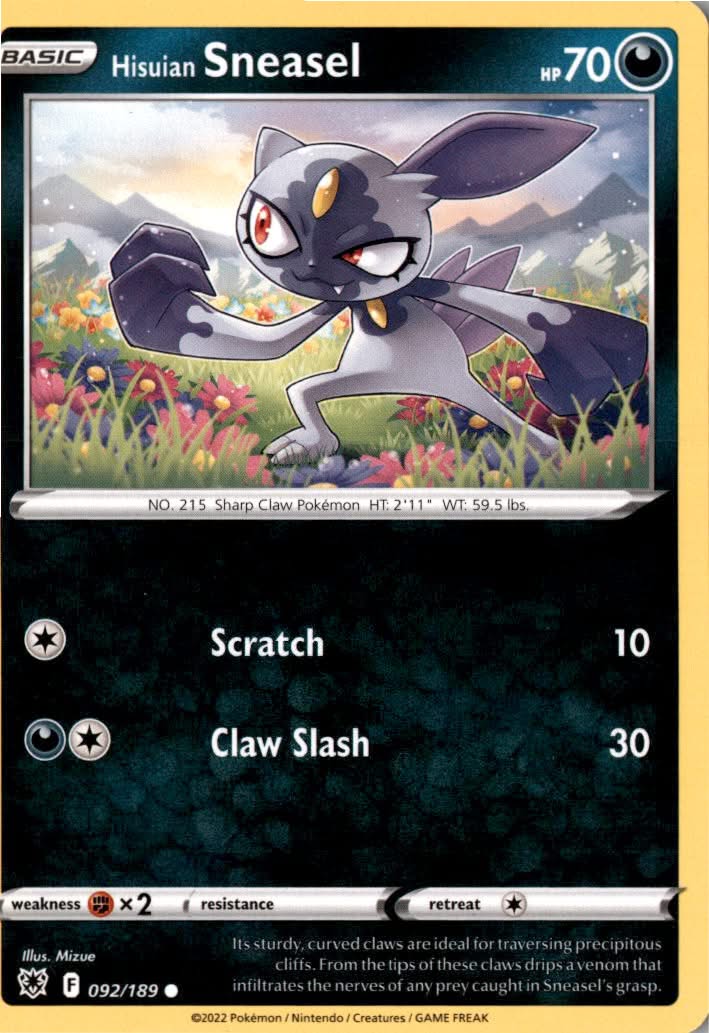 Hisuian Sneasel #092/189 - Astral Radiance - Pokemon - Common - Near Mint