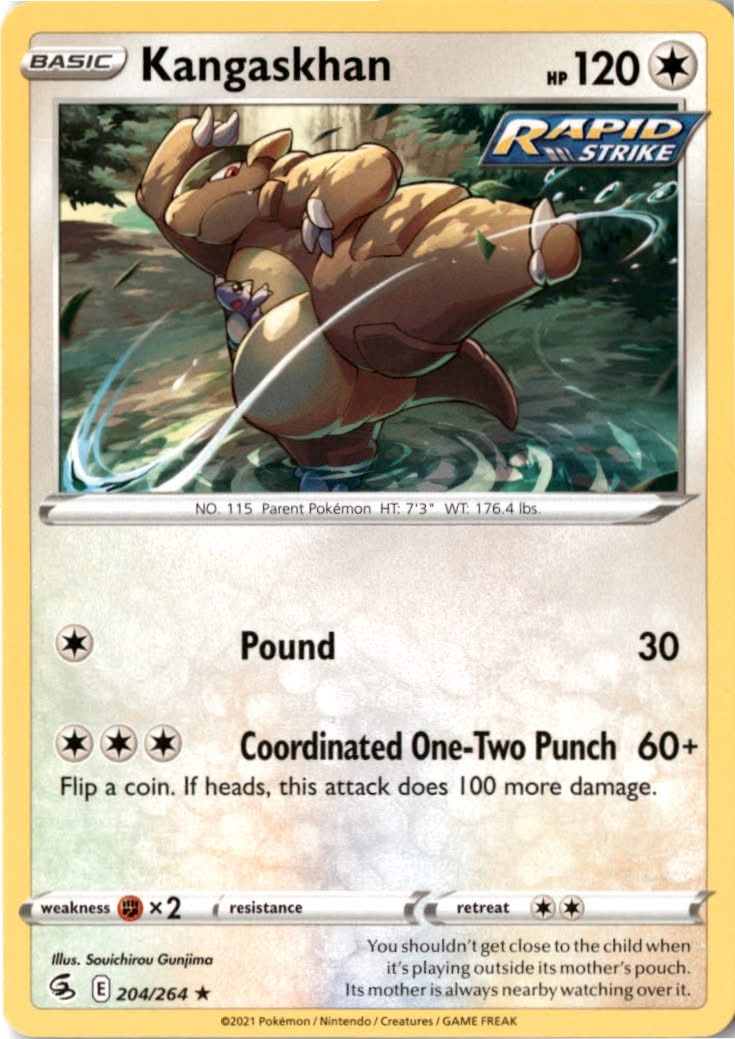 Kangaskhan #204/264 - Fusion Strike - Pokemon - Rare - Near Mint