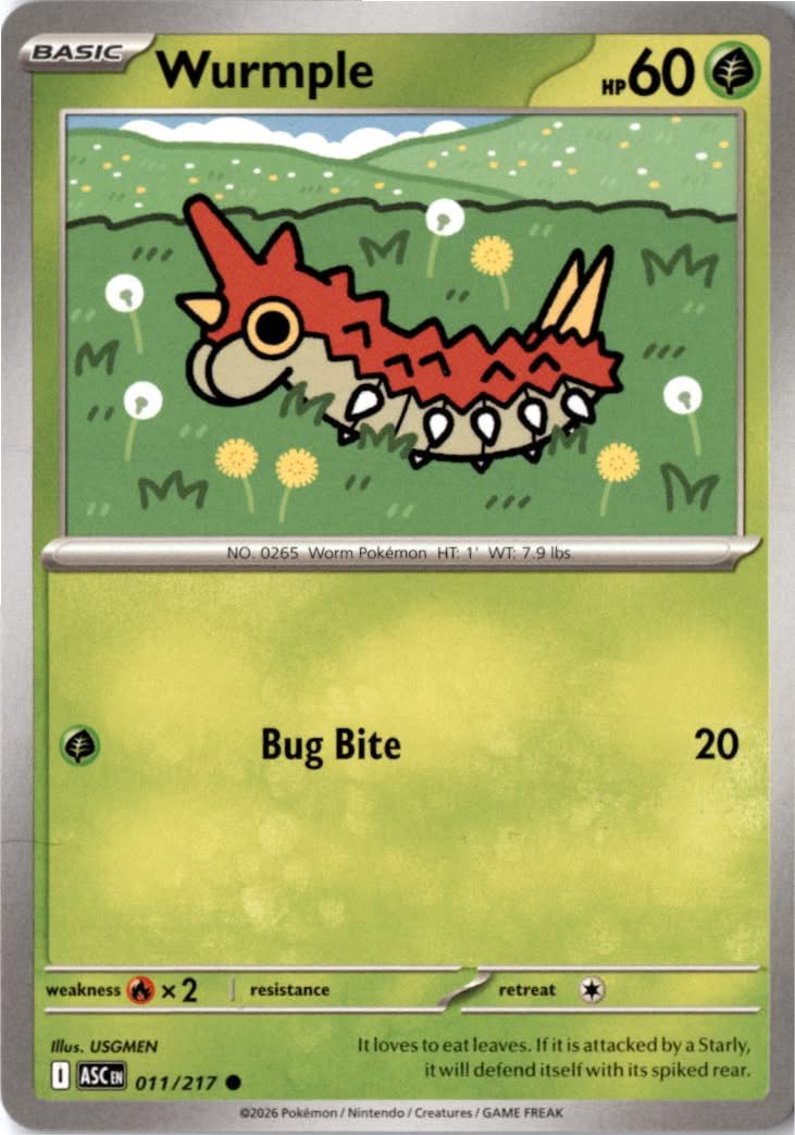 Wurmple #011/217 - Ascended Heroes - Pokemon - Common - Near Mint
