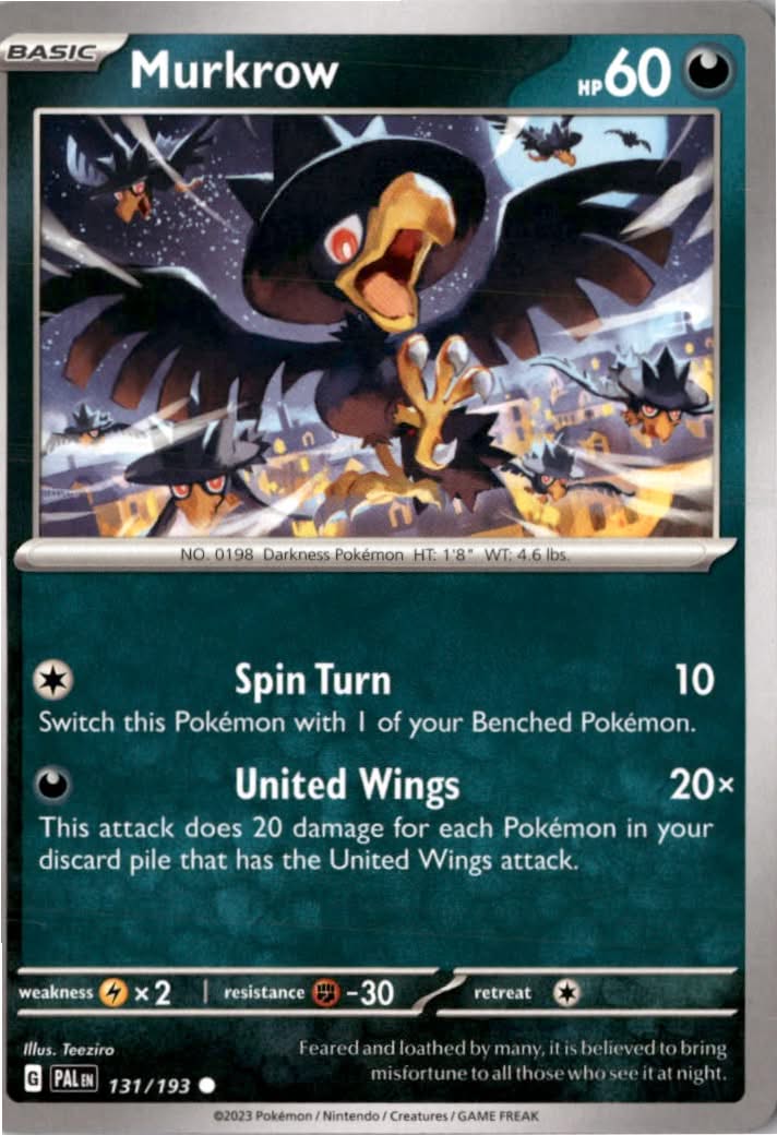 Murkrow #131/193 - Paldea Evolved - Pokemon - Common - Near Mint