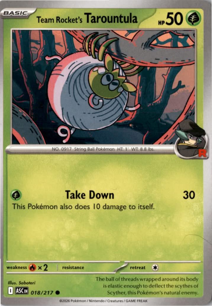Team Rocket's Tarountula #018/217 - Ascended Heroes - Pokemon - Common - Near Mint
