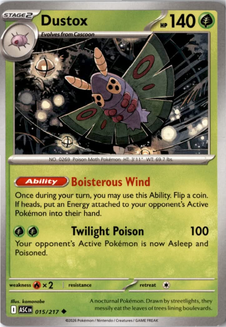 Dustox #015/217 - Ascended Heroes - Pokemon - Uncommon - Near Mint