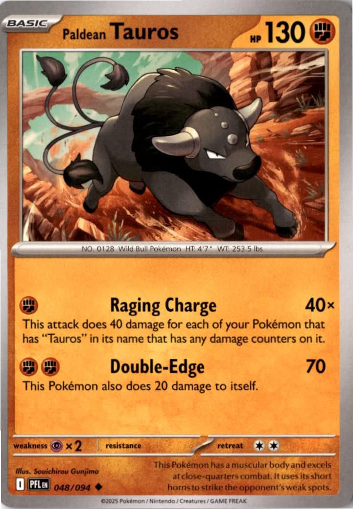 Paldean Tauros #048/94 - Phantasmal Flames - Pokemon - Uncommon - Near Mint