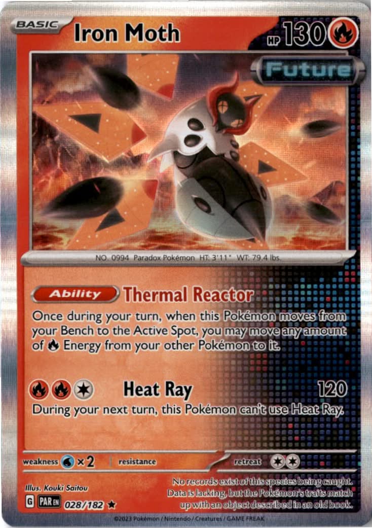 Iron Moth #028/182 - Paradox Rift - Pokemon - Rare - Near Mint