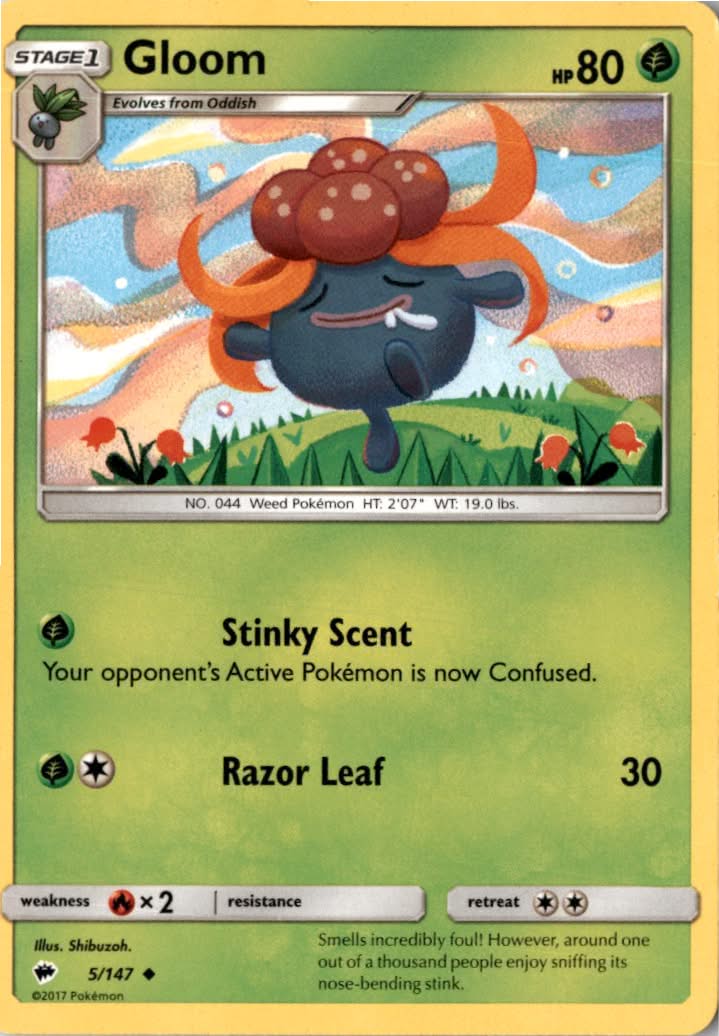 Gloom #5/147 - Burning Shadows - Pokemon - Uncommon - Near Mint