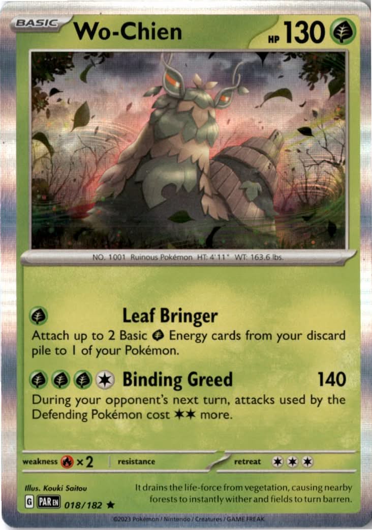 Wo-Chien #018/182 - Paradox Rift - Pokemon - Rare - Near Mint