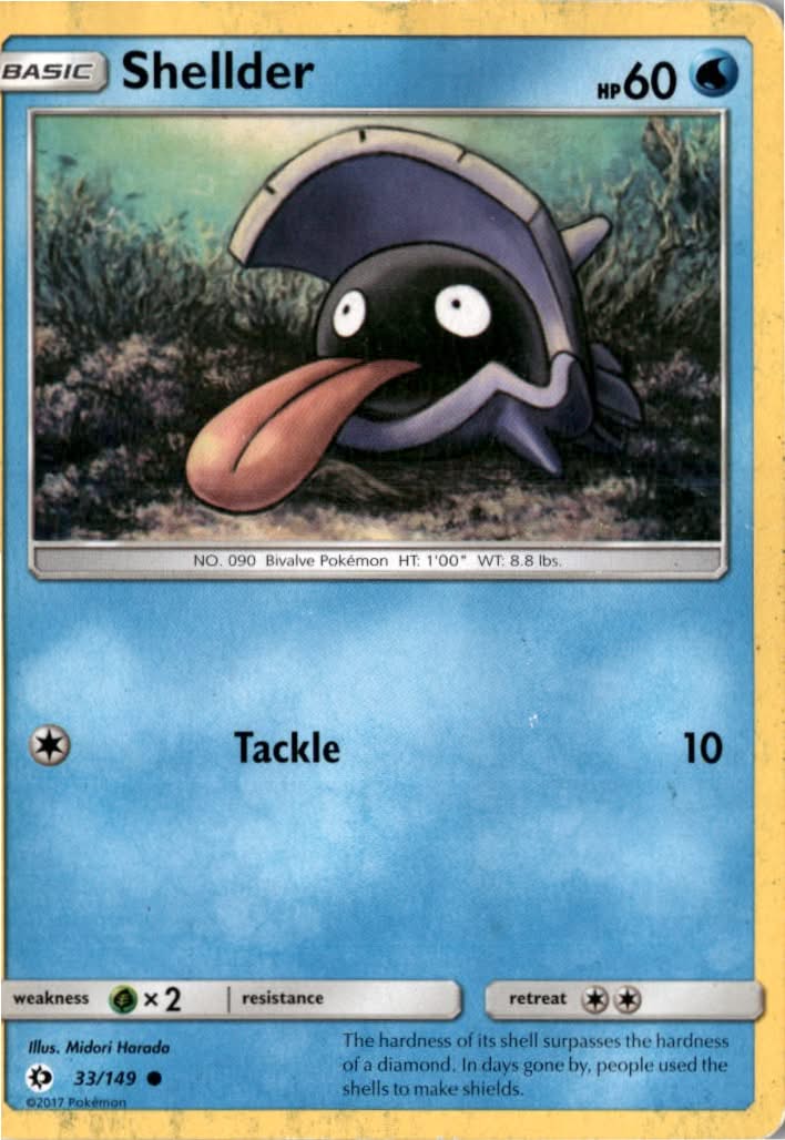 Shellder #33/149 - Sun & Moon - Pokemon - Common - Moderately Played