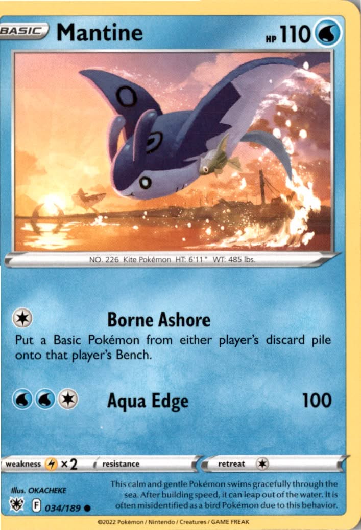 Mantine #034/189 - Astral Radiance - Pokemon - Common - Near Mint