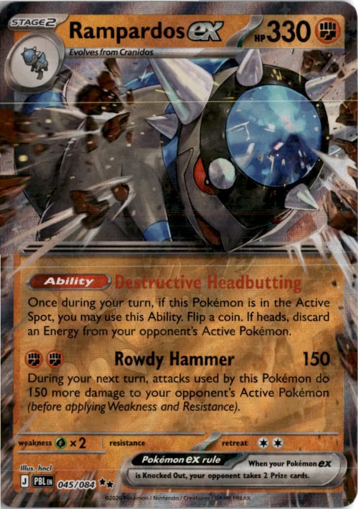 Rampardos ex #045/084 - ME05: Pitch Black - Pokemon - Double Rare - Near Mint