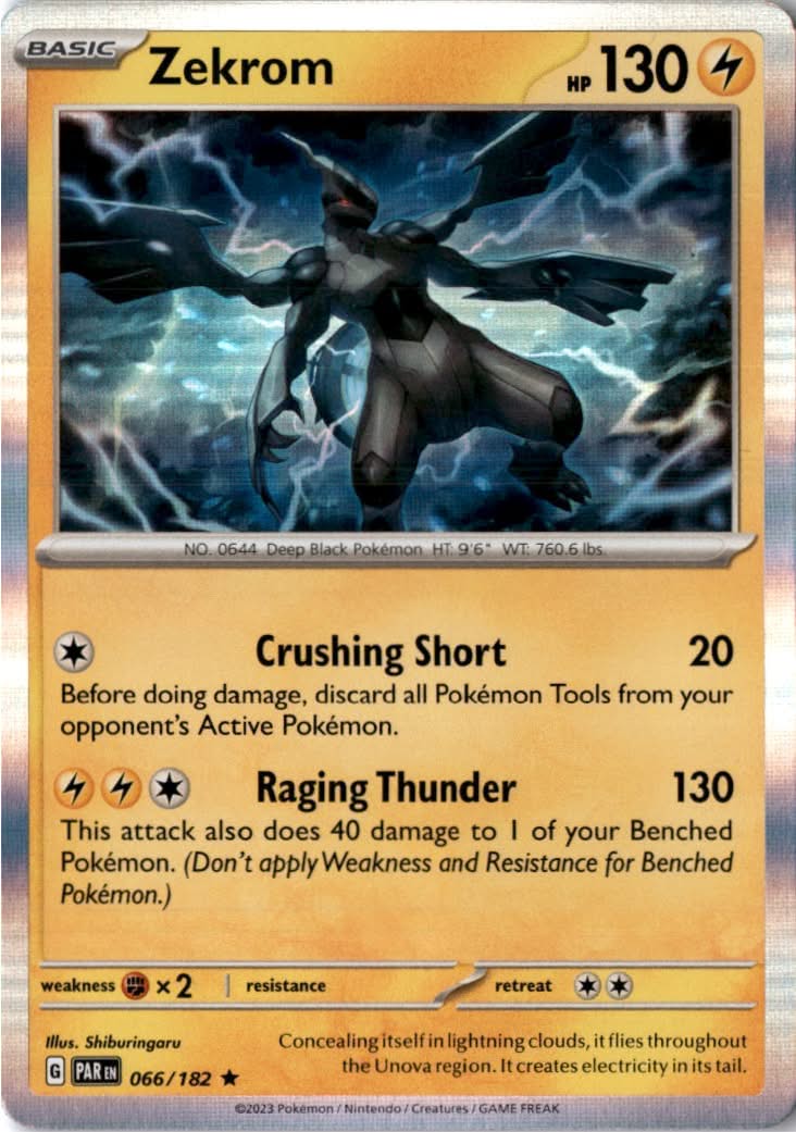 Zekrom #066/182 - Paradox Rift - Pokemon - Rare - Near Mint