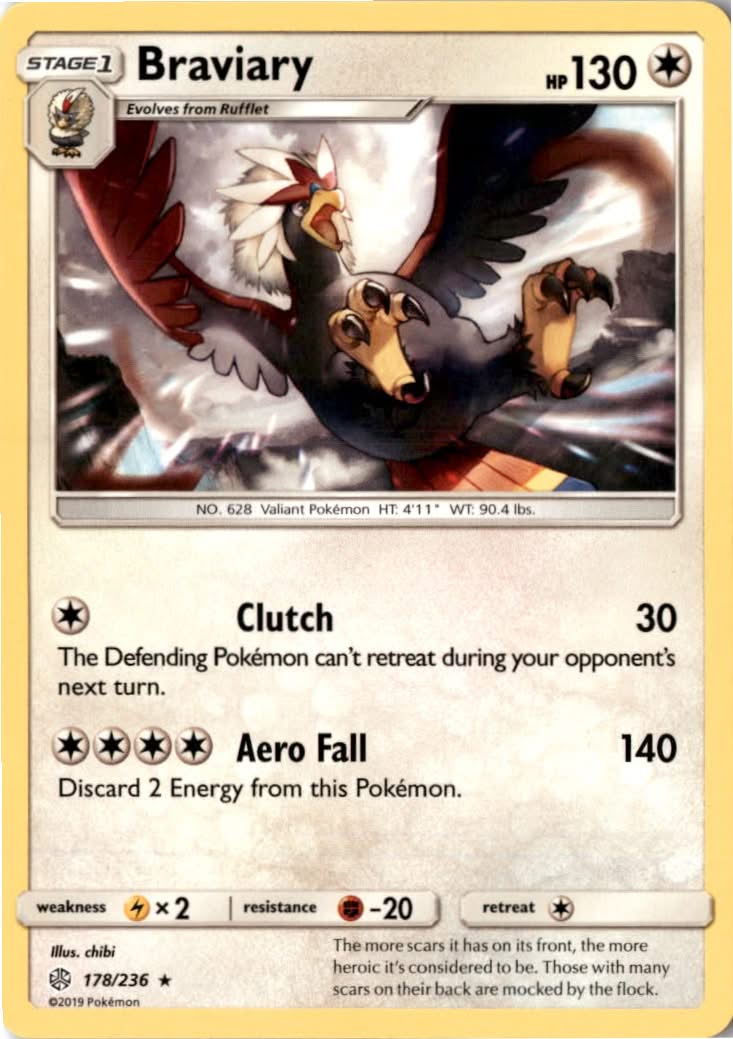 Braviary #178/236 - Cosmic Eclipse - Pokemon - Rare - Near Mint