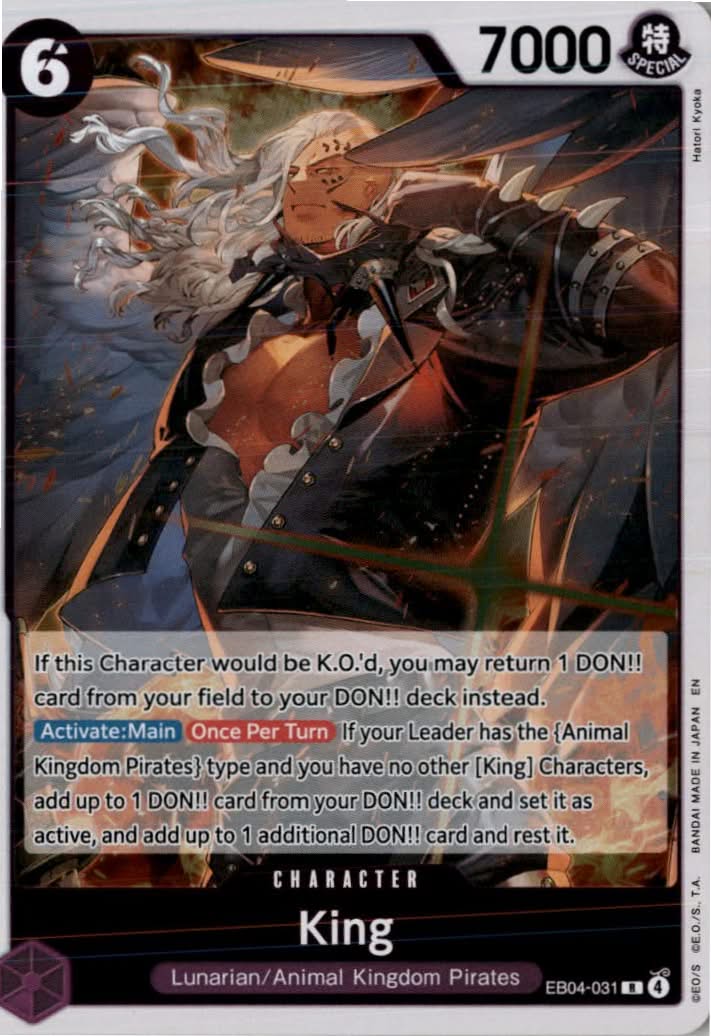 King (OP14 Reprint) #EB04-031 - The Azure Sea's Seven - One Piece Card Game - Rare - Near Mint