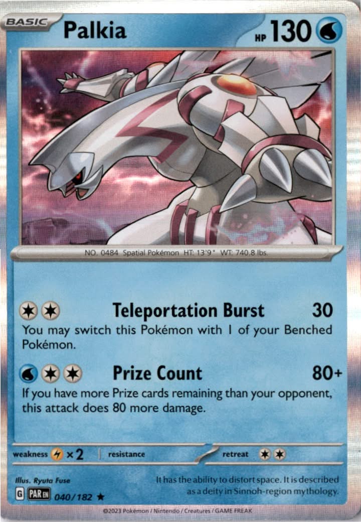 Palkia #040/182 - Paradox Rift - Pokemon - Rare - Near Mint