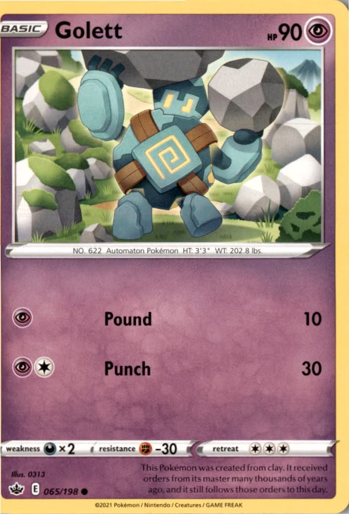 Golett #65/198 - Chilling Reign - Pokemon - Common - Near Mint