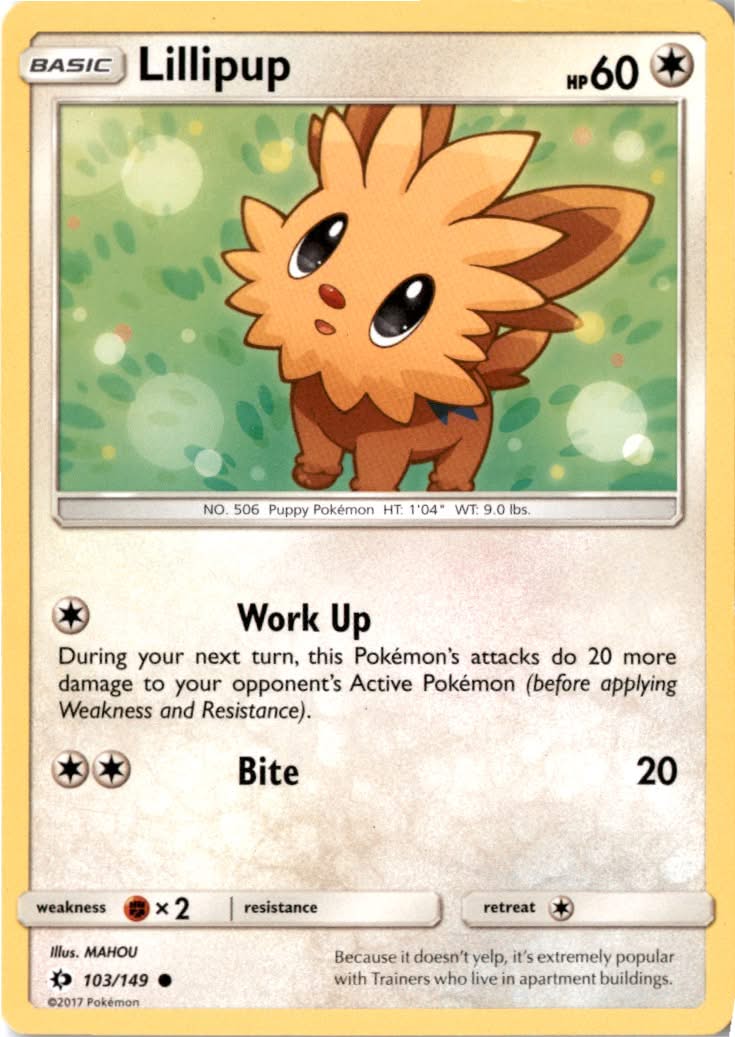 Lillipup #103/149 - Sun & Moon - Pokemon - Common - Lightly Played