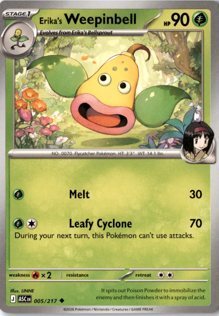 Erika's Weepinbell #005/217 - Ascended Heroes - Pokemon - Uncommon - Near Mint