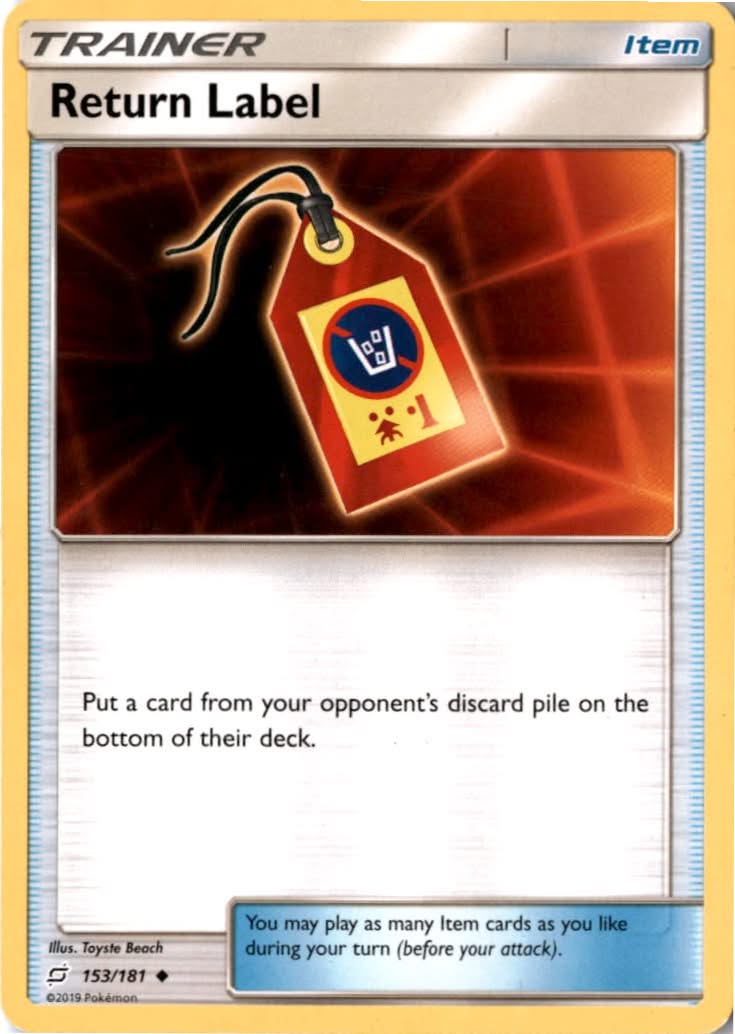 Return Label #153/181 - Team Up - Pokemon - Uncommon - Lightly Played