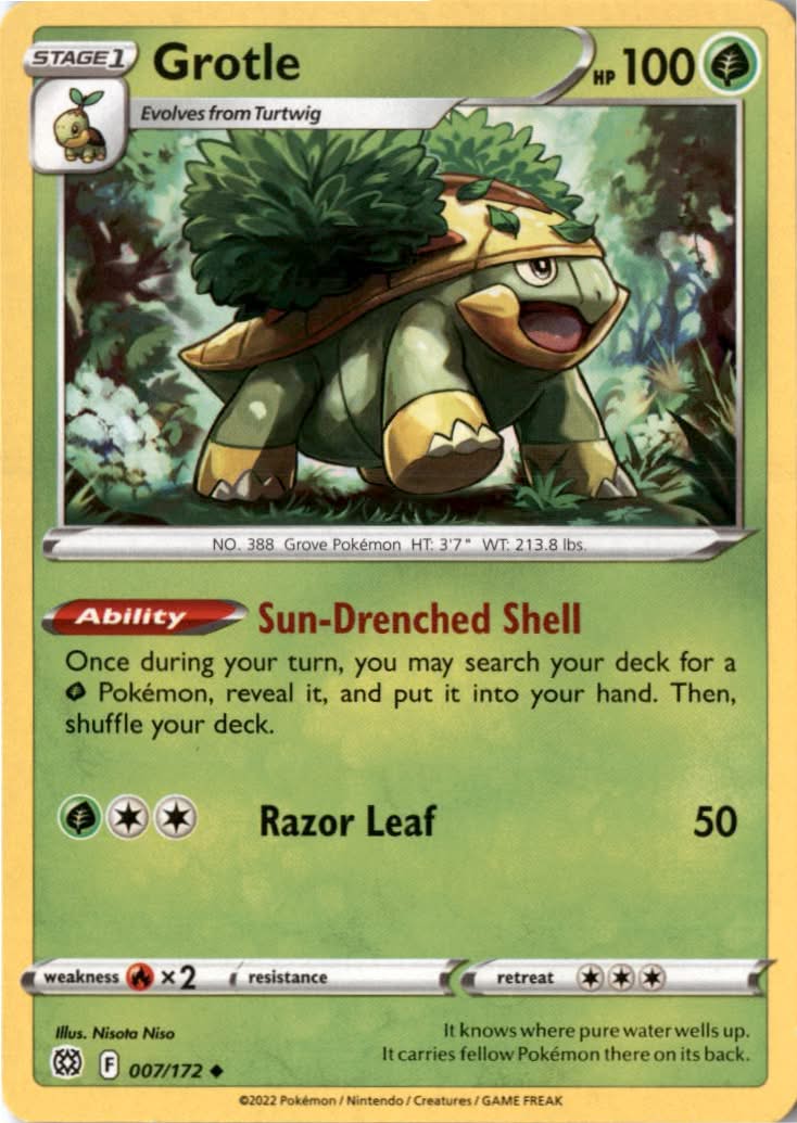Grotle #007/172 - Brilliant Stars - Pokemon - Uncommon - Near Mint