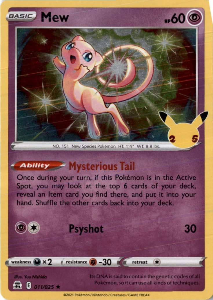 Mew #11/25 - Celebrations - Pokemon - Holo Rare - Near Mint