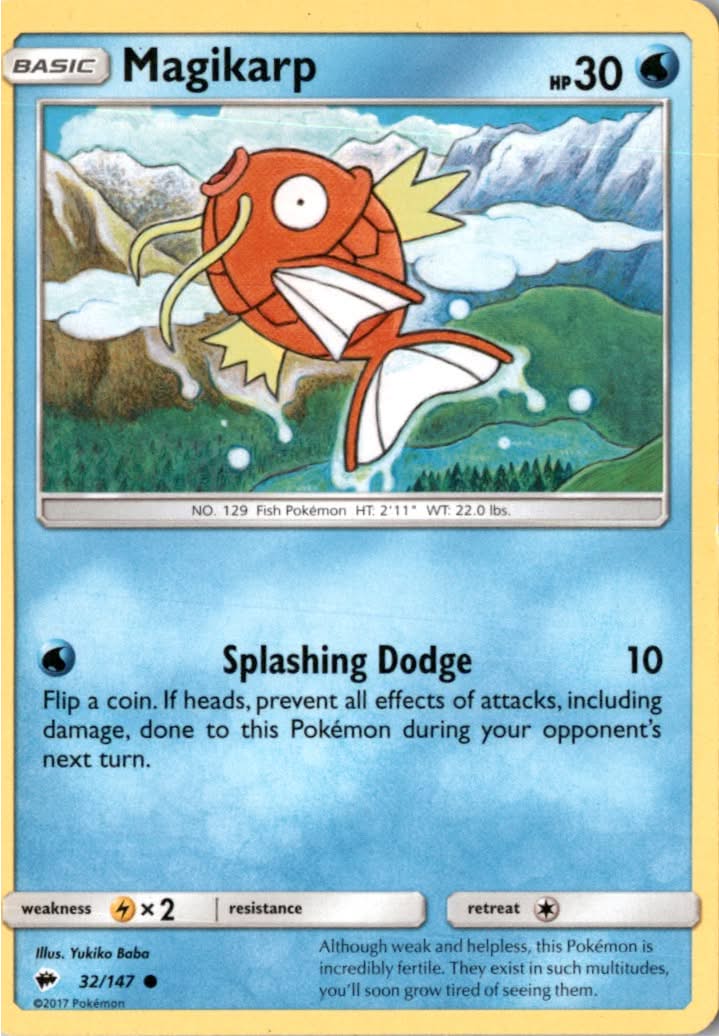 Magikarp #32/147 - Burning Shadows - Pokemon - Common - Near Mint