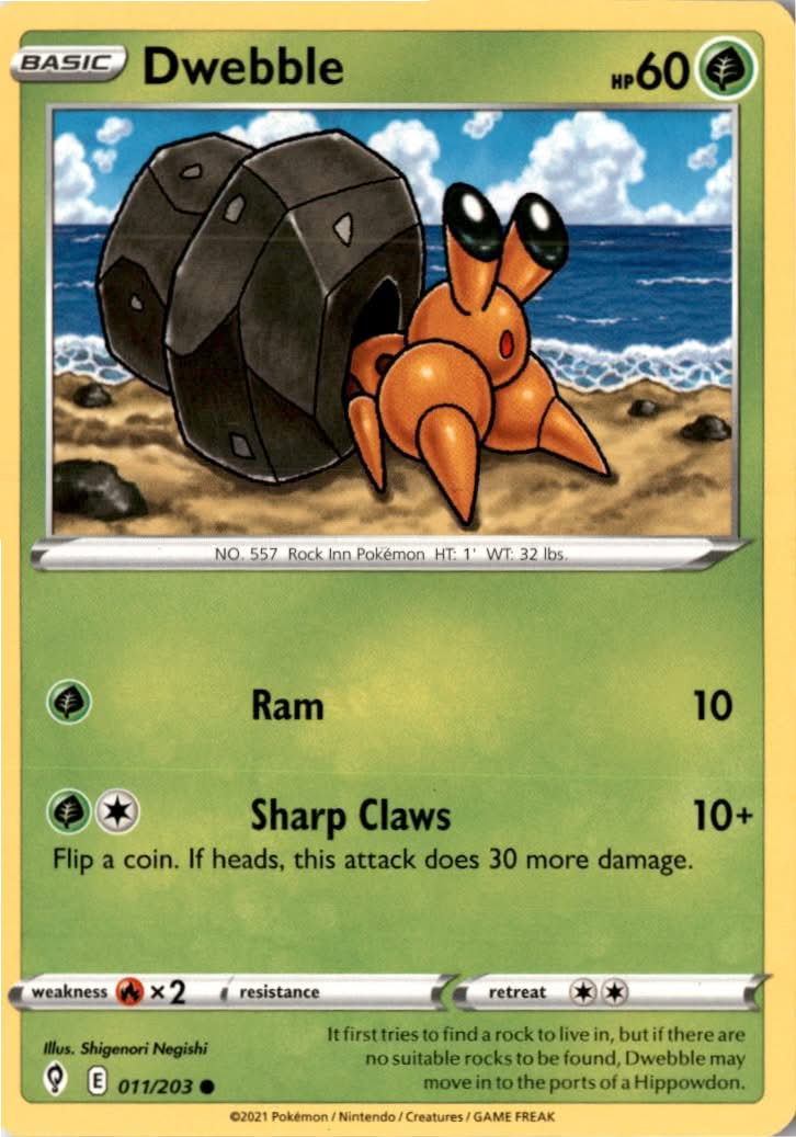 Dwebble #11/203 - Evolving Skies - Pokemon - Common - Near Mint