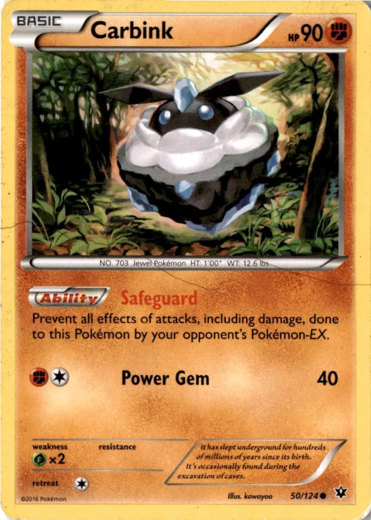 Carbink #50/124 - Fates Collide - Pokemon - Common - Moderately Played
