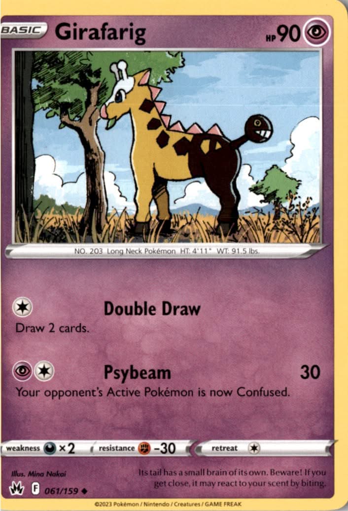 Girafarig #061/159 - Crown Zenith - Pokemon - Uncommon - Near Mint