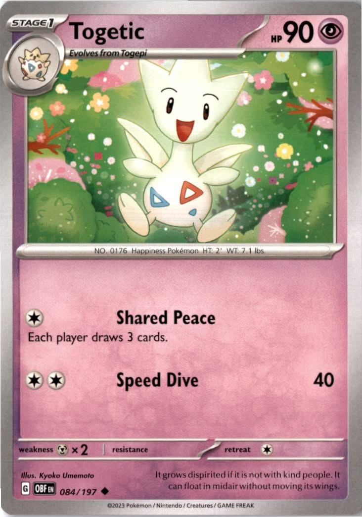 Togetic #084/197 - Obsidian Flames - Pokemon - Uncommon - Near Mint