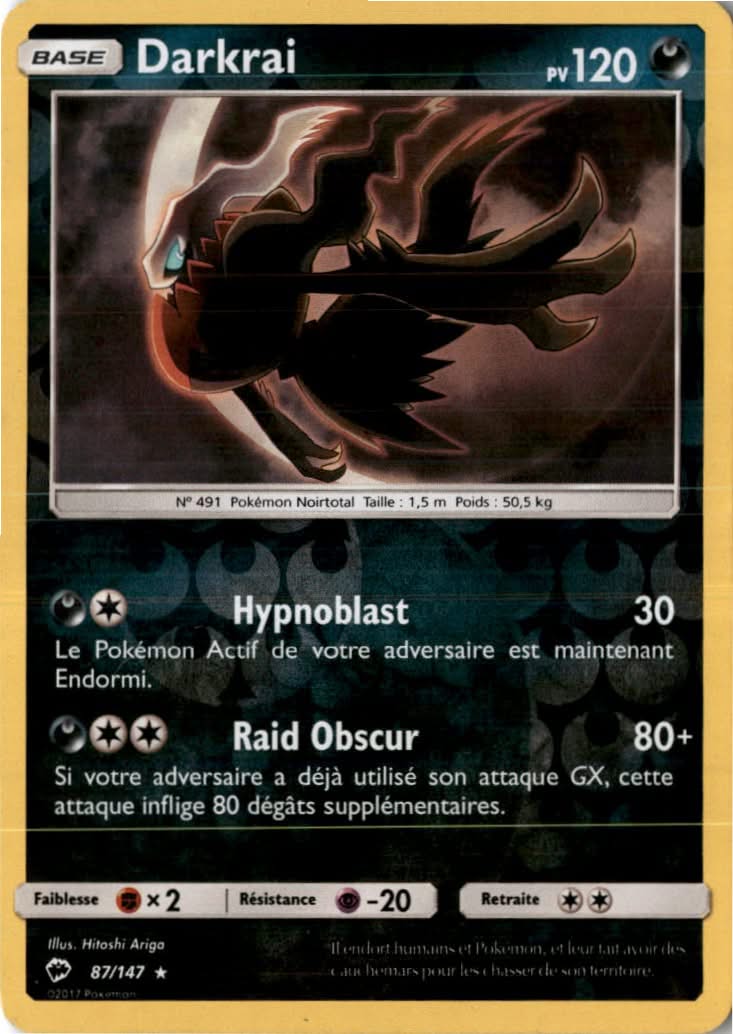 Darkrai #87/147 - Burning Shadows - Pokemon - Rare - Near Mint
