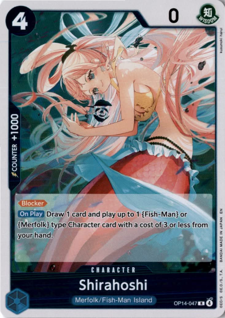 Shirahoshi #OP14-047 - The Azure Sea's Seven - One Piece Card Game - Rare - Near Mint
