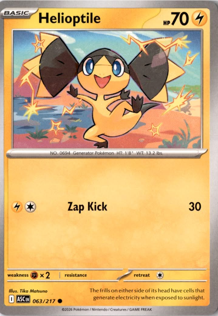 Helioptile #063/217 - Ascended Heroes - Pokemon - Common - Near Mint