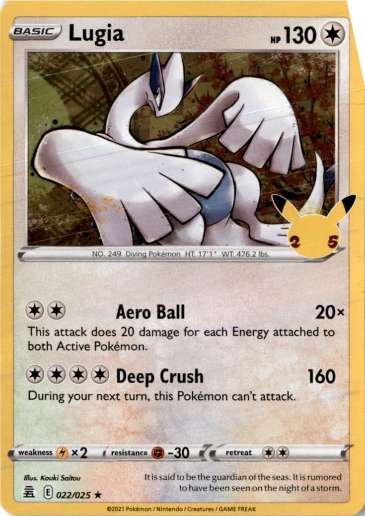 Lugia #22/25 - Celebrations - Pokemon - Rare - Near Mint