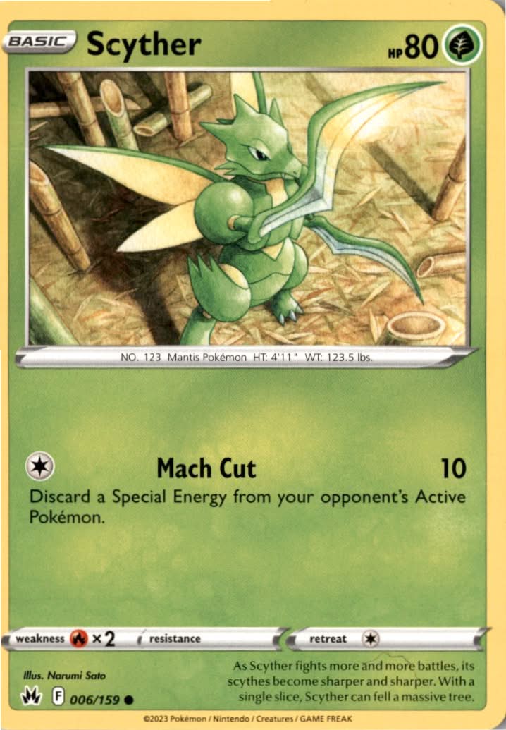 Scyther #006/159 - Crown Zenith - Pokemon - Common - Near Mint
