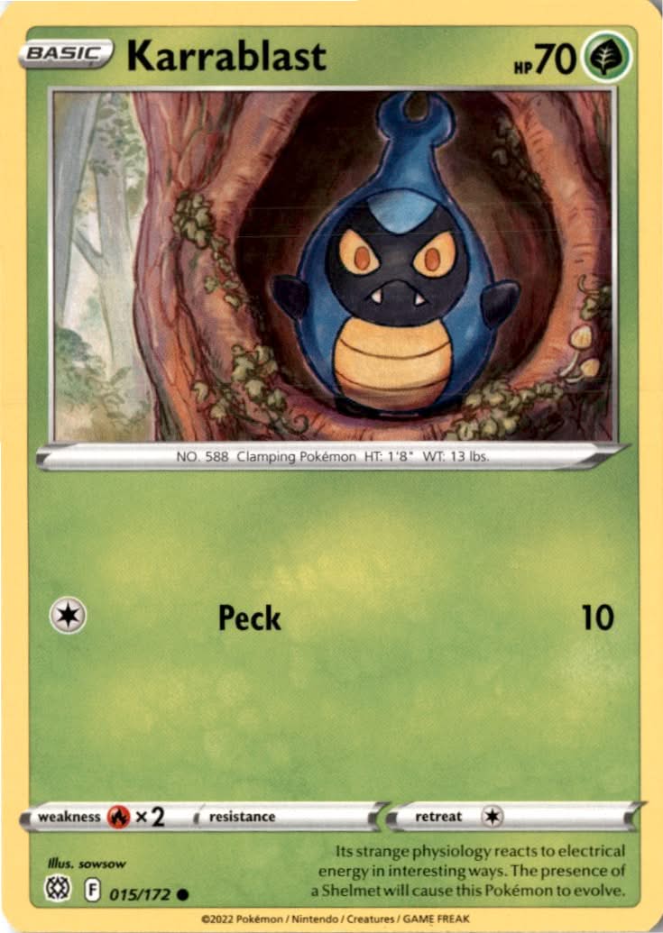 Karrablast #015/172 - Brilliant Stars - Pokemon - Common - Near Mint