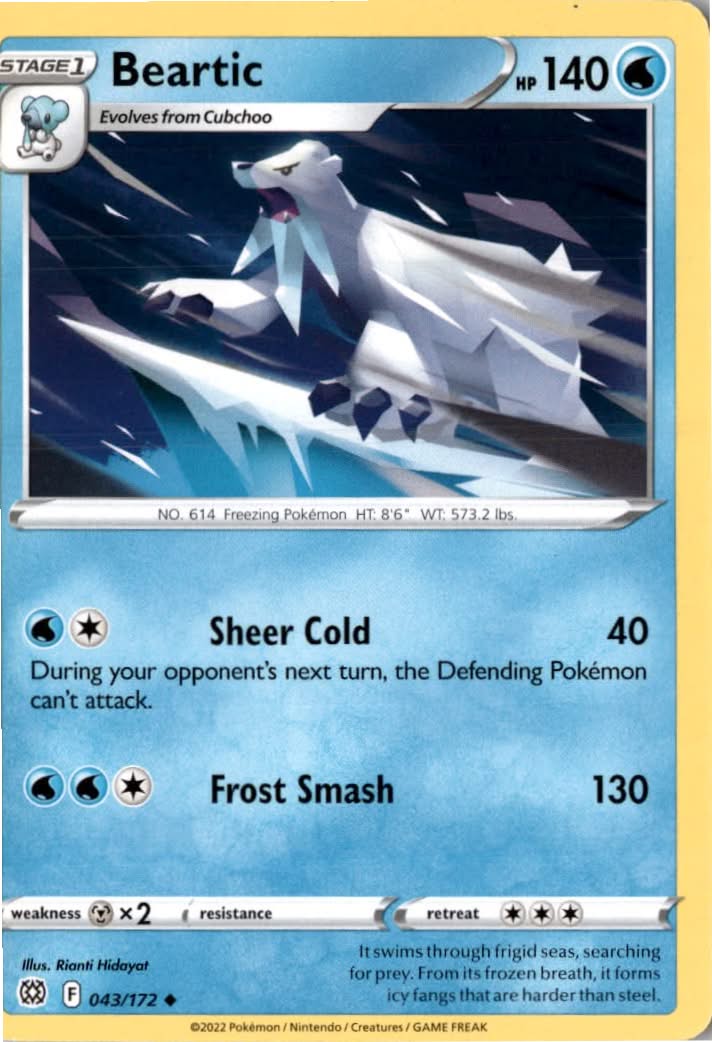 Beartic #043/172 - Brilliant Stars - Pokemon - Uncommon - Near Mint