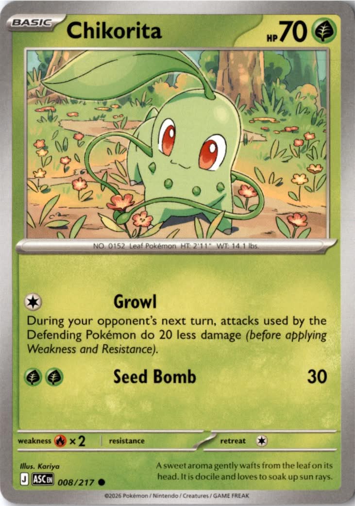 Chikorita #008/217 - Ascended Heroes - Pokemon - Common - Near Mint