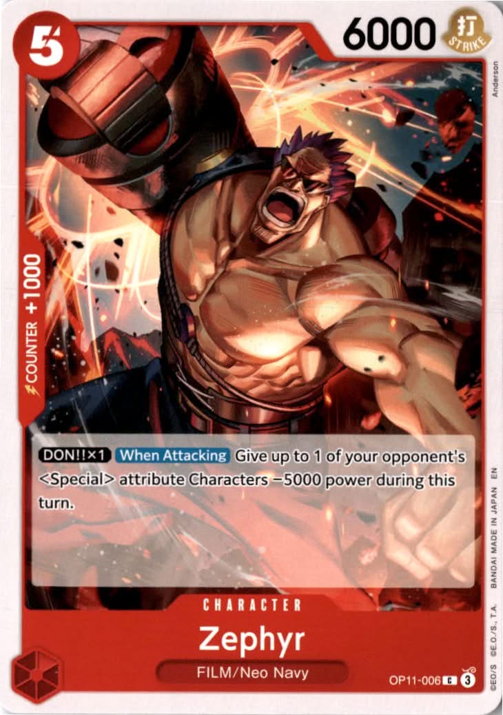 Zephyr #OP11-006 - A Fist of Divine Speed - One Piece Card Game - Common - Near Mint