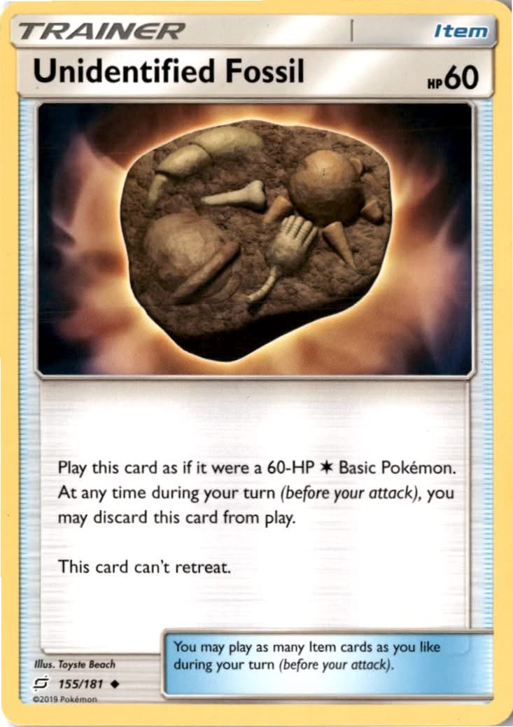 Unidentified Fossil #155/181 - Team Up - Pokemon - Uncommon - Lightly Played
