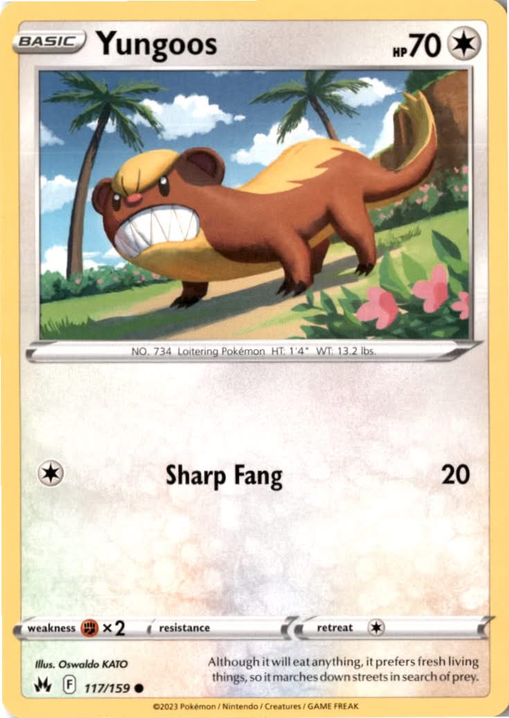 Yungoos #117/159 - Crown Zenith - Pokemon - Common - Near Mint