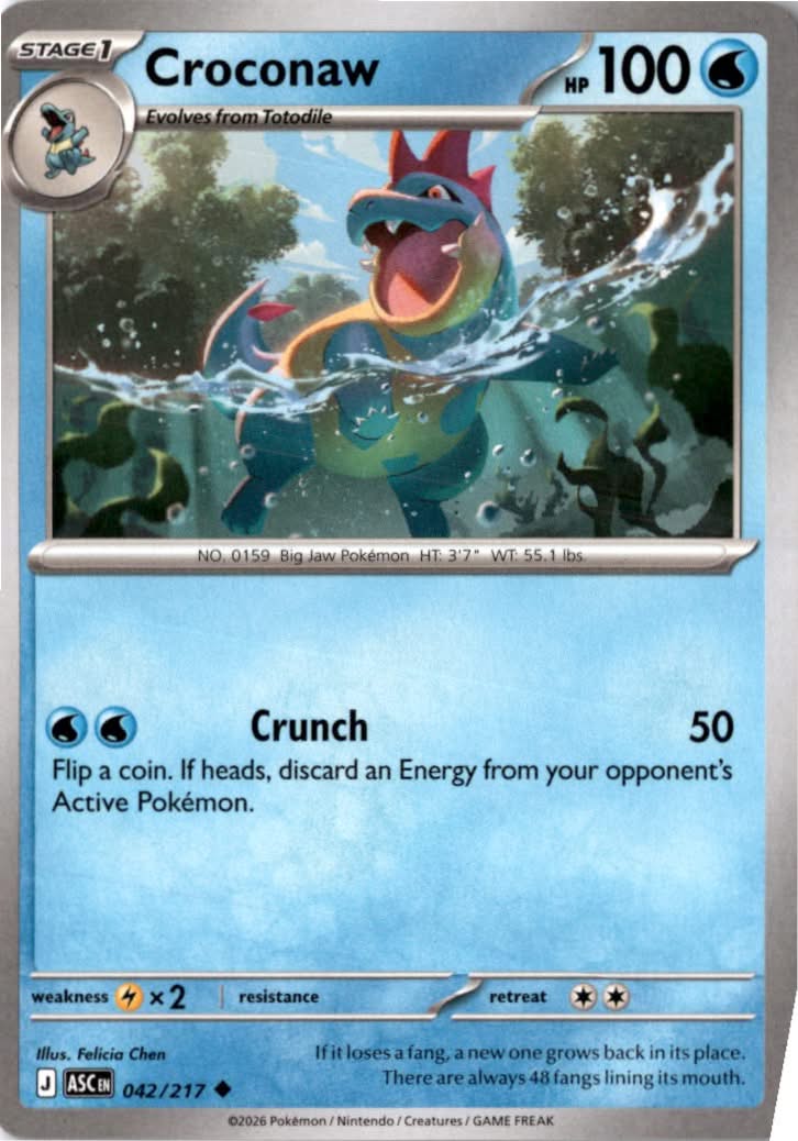 Croconaw #042/217 - Ascended Heroes - Pokemon - Uncommon - Near Mint