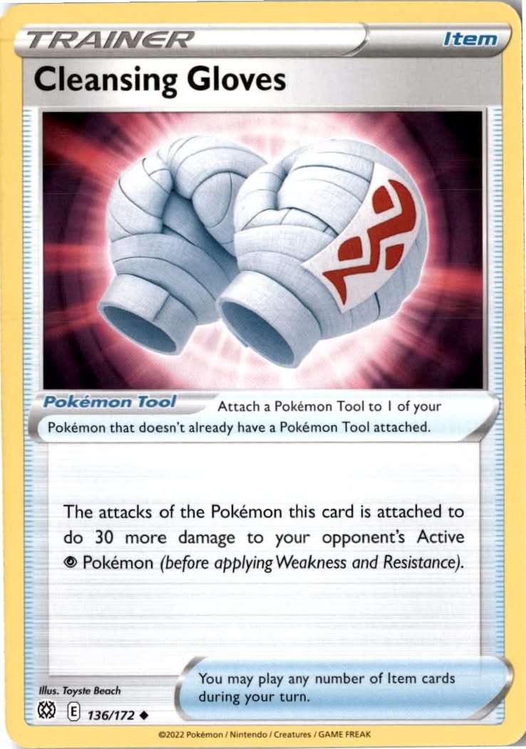Cleansing Gloves #136/172 - Brilliant Stars - Pokemon - Uncommon - Near Mint