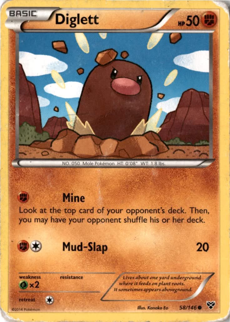 Diglett #58/146 - XY - Pokemon - Common - Moderately Played