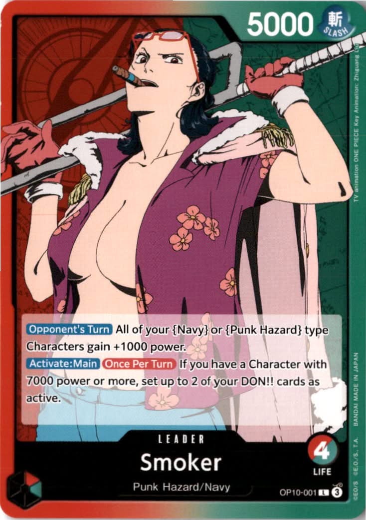 Smoker #OP10-001 - Royal Blood - One Piece Card Game - Leader - Near Mint