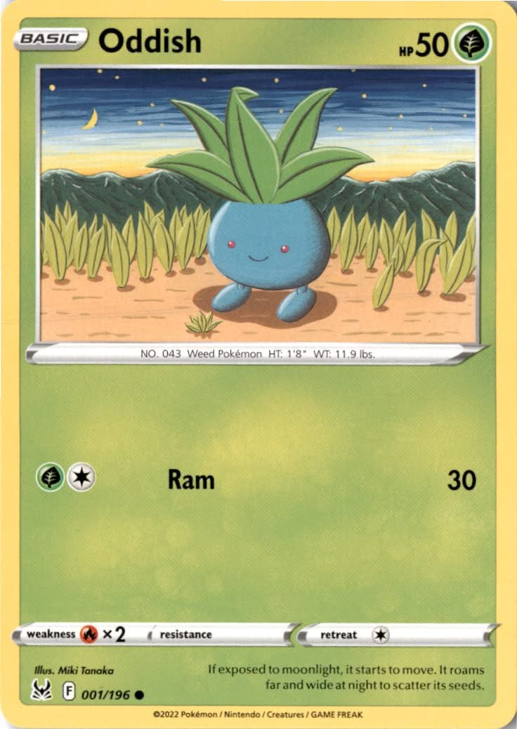 Oddish #001/196 - Lost Origin - Pokemon - Common - Near Mint