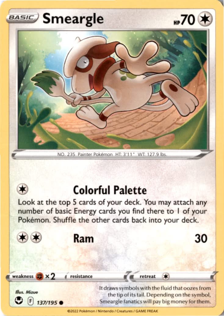 Smeargle #137/195 - Silver Tempest - Pokemon - Common - Near Mint