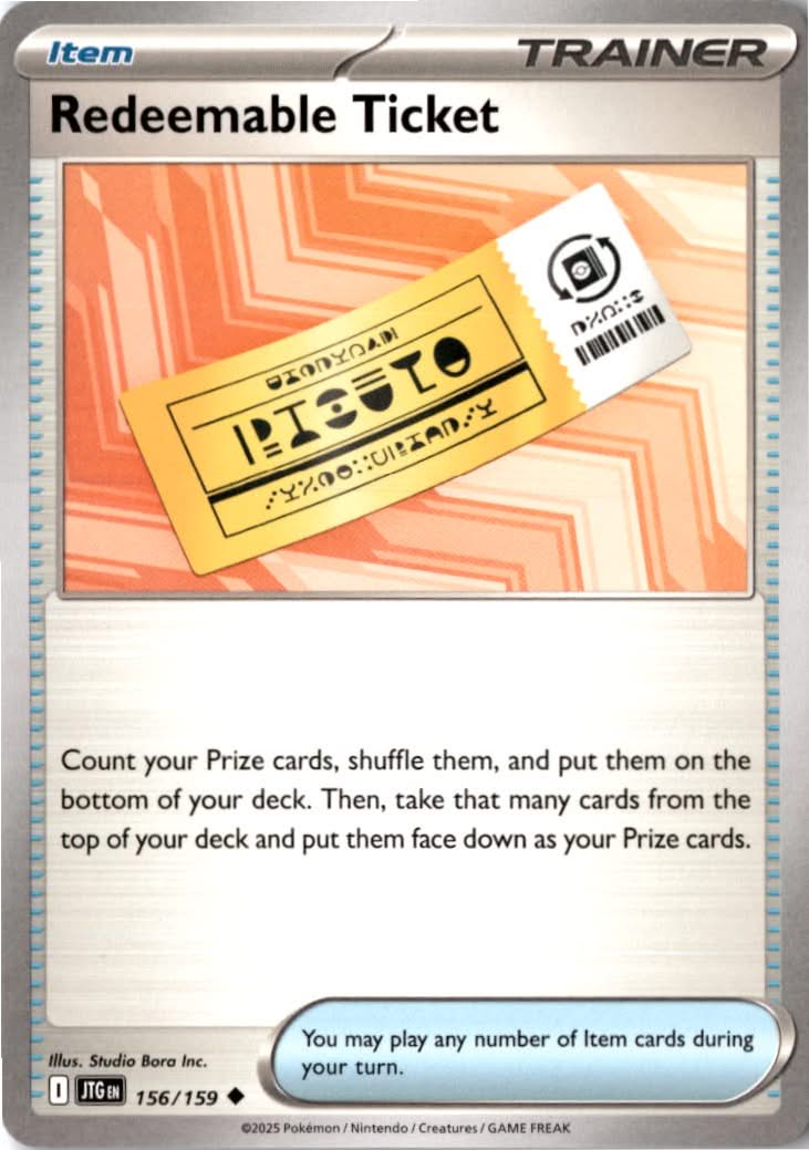 Redeemable Ticket #156/159 - Journey Together - Pokemon - Uncommon - Near Mint