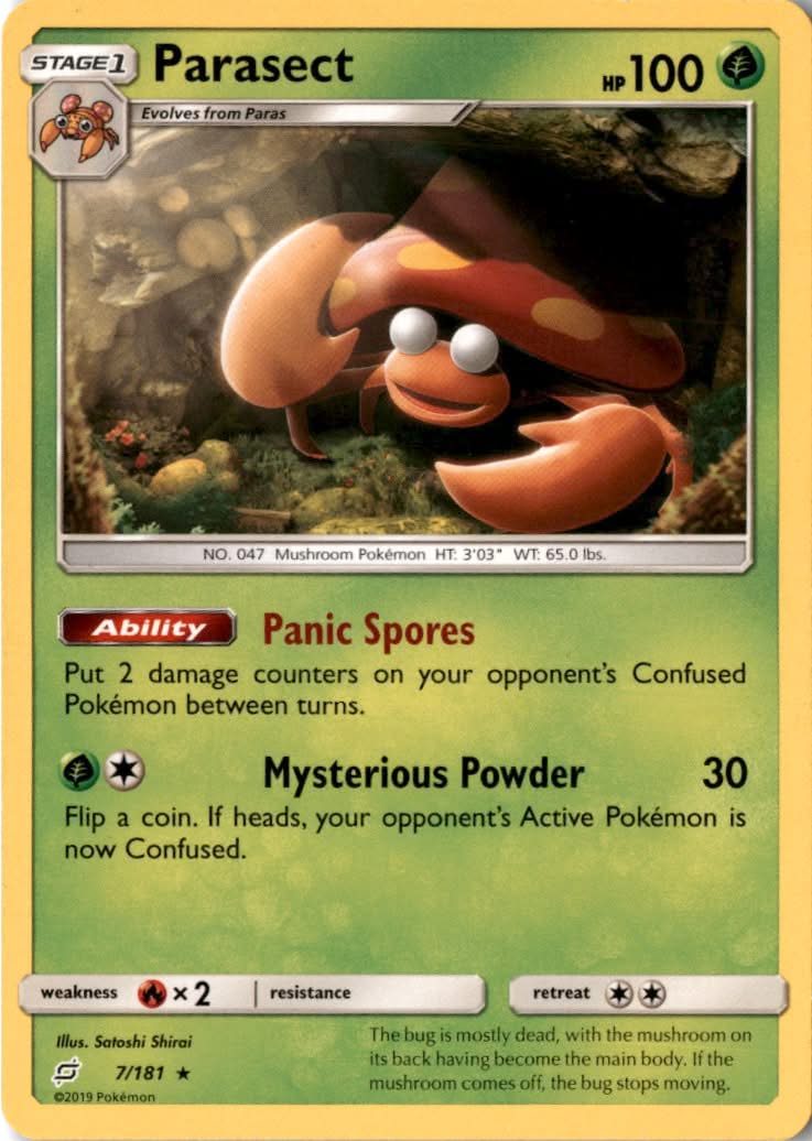 Parasect #7/181 - Team Up - Pokemon - Rare - Near Mint