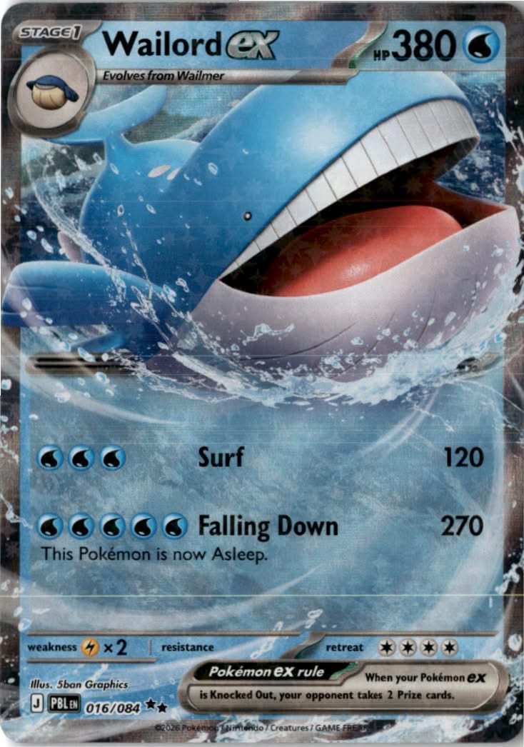 Wailord ex #016/084 - ME05: Pitch Black - Pokemon - Double Rare - Near Mint