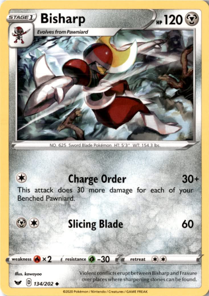 Bisharp #134/202 - Sword & Shield - Pokemon - Uncommon - Near Mint